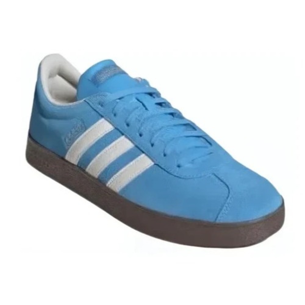 Men's ADIDAS VL Court 2.0 Semi Blue Burst Low Top Suede Sneakers, Size 8, JI0496